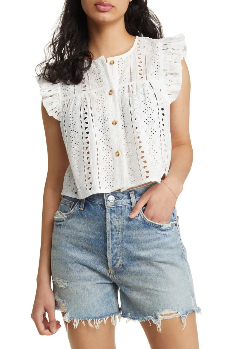 BLANKNYC Eyelet Crop Shirt | Nordstrom | Nordstrom