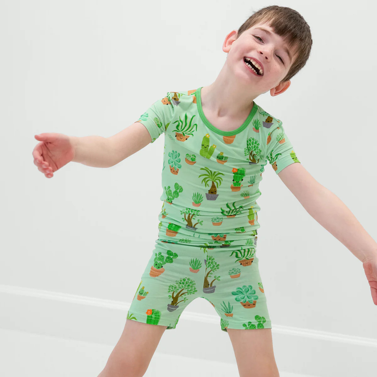 Succulent Love Two-Piece Short Sleeve & Shorts Pajama Set | Little Sleepies