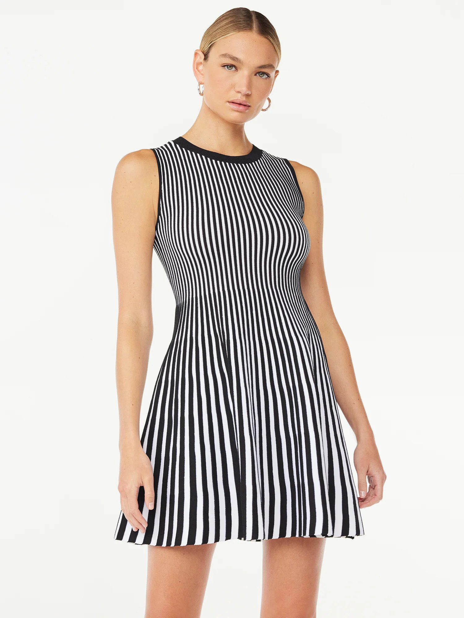 Scoop Women's Striped Mini Sweater Dress, Sizes XS-XXL | Walmart (US)