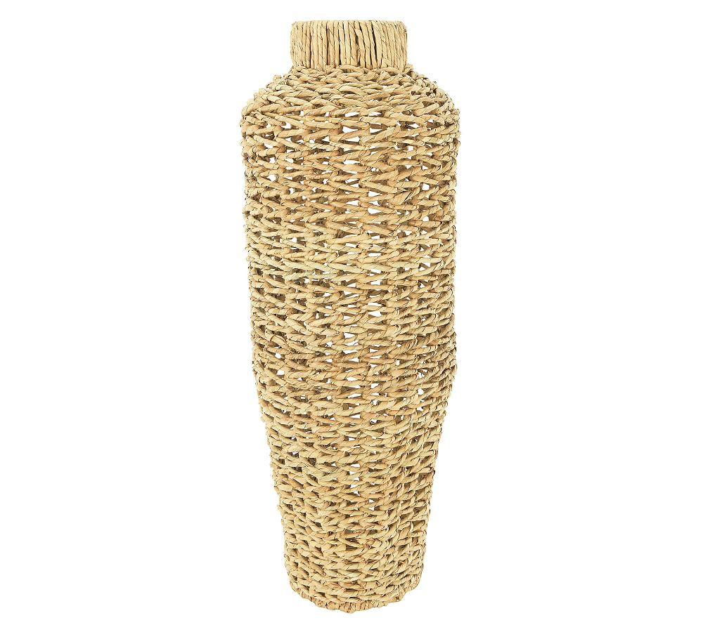 Cecily Water Hyacinth and Rattan Open Woven Vases | Pottery Barn (US)