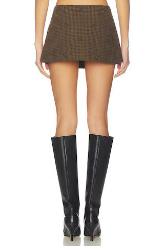 Rosette Check Mini Skirt in Ivy Check | Revolve Clothing (Global)