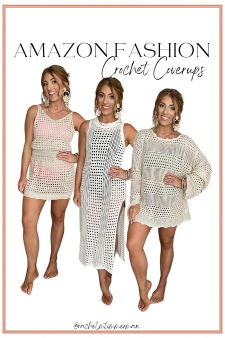 Crochet is so on trend, especially when it comes to a cute, crochet cover-up! I have several from Amazon that I absolutely love. They’re all different styles and details. They all come in multiple color options as well! I’m also linking the cute swimsuits I have paired underneath them. All run TTS! 

Amazon fashion. Walmart fashion. Crochet cover-up. LTK under 50. Swimsuit. Swim style.