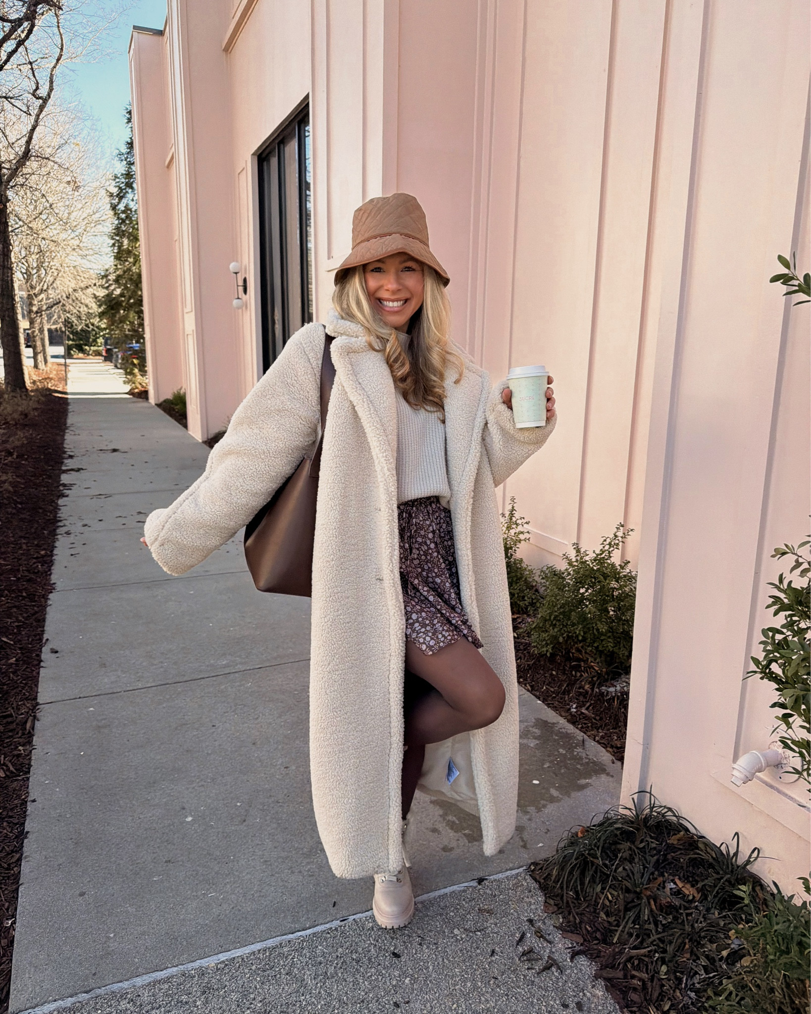 Cozy winter chic outfit with tights and a teddy jacket 

#LTKootd #LTKWorkwear #LTKSeasonal