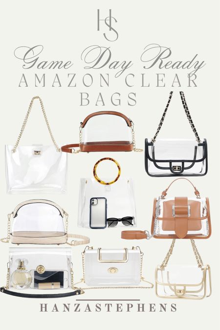 Clear bags for game day 
Amazon stadium bags 
Clear bags that are actually cute 
Cute stadium bag 
Chic game day clear bag 

#LTKfindsunder50 #LTKitbag
