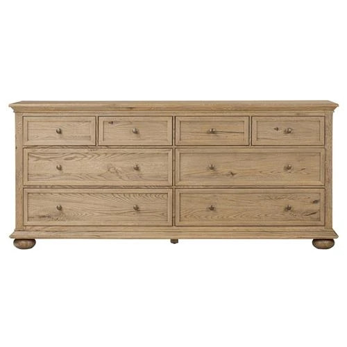 Geoffrey Worn Oak Wide Dresser | Kathy Kuo Home