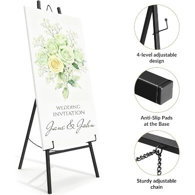 47in A-Frame Gold Easel Stand, Adjustable Welcome Sign Holder for Wedding Poster Art Display with Stable Base for Birthdays Art exhibits, Gold | Target