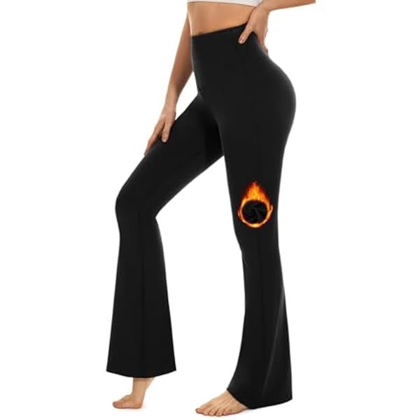 CRZ YOGA Womens Fleece Lined Flare Leggings 31" Bootcut Yoga Pants Tummy Control Winter Thermal W... | Amazon (US)