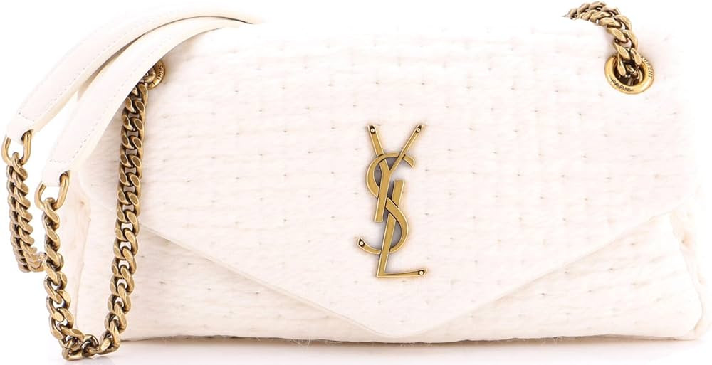 Amazon.com: Saint Laurent, Pre-Loved Calypso Flap Bag Organza Medium, Neutral : Amazon Luxury | Amazon (US)