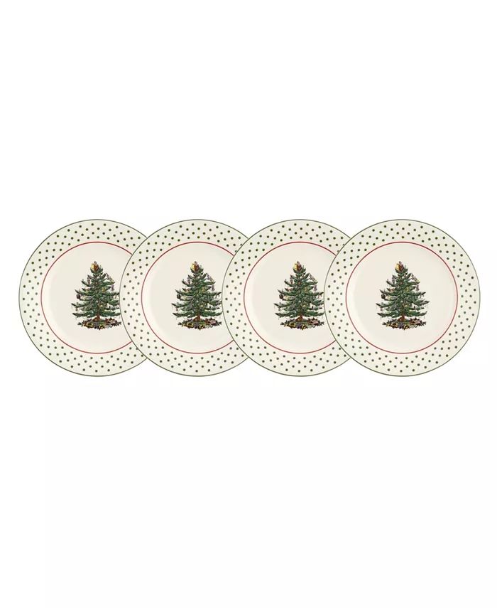 Spode Christmas Tree Polka Dot Dessert Plates, Set of 4 - Macy's | Macy's