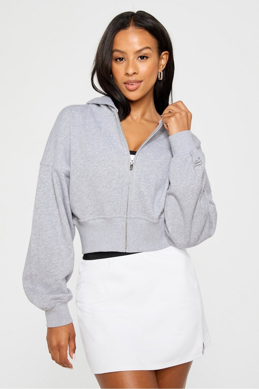 Year Round Terry Cropped Full-Zip Hoodie | Fabletics