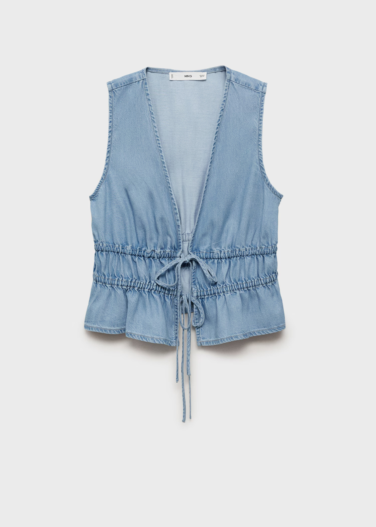 Lyocell top with tie closure - Women | MANGO USA | Mango (US/MX/AU)