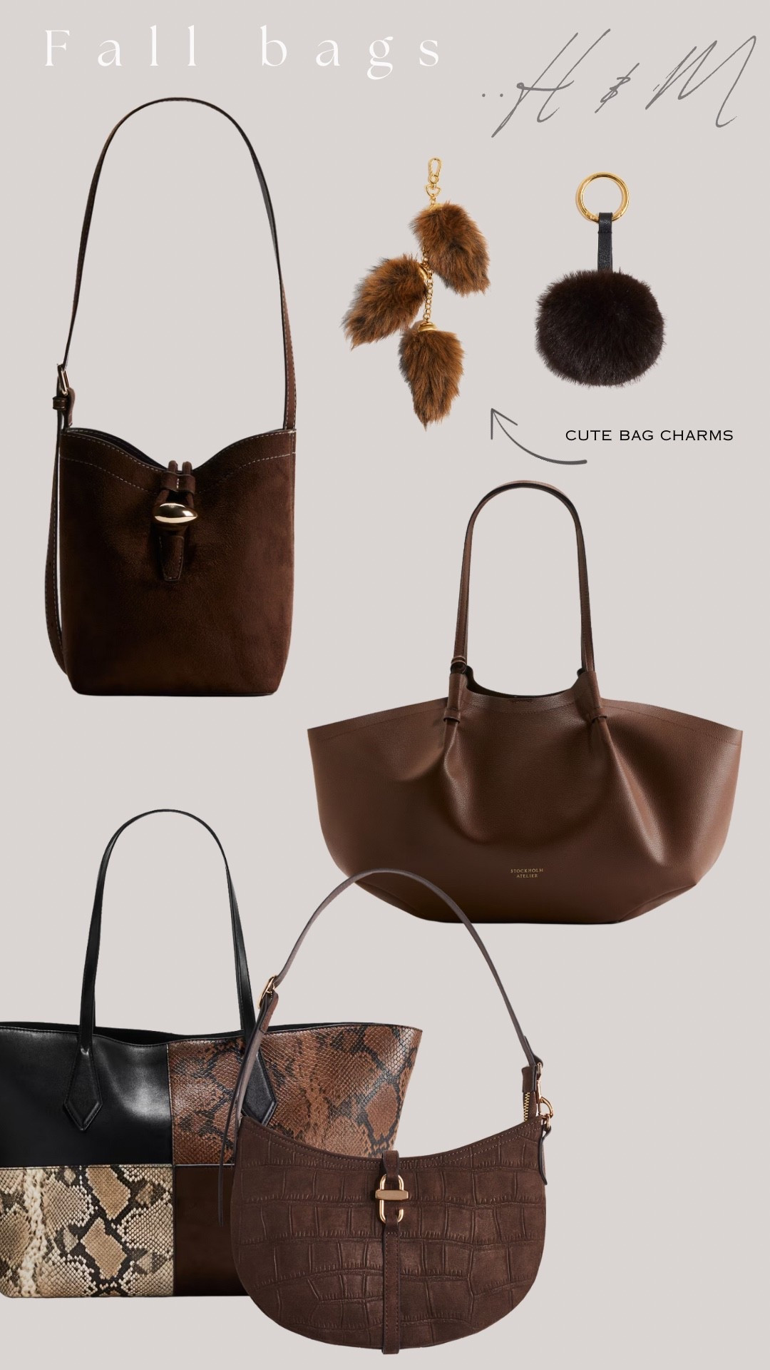 How gorgeous are these bags! 



Fall purses, fall bag, handbag, brown purse, tote, bag charms, fall accessories, fall style, crossbody bag 


#h&m 

#LTKSeasonal #LTKItBag #LTKStyleTip