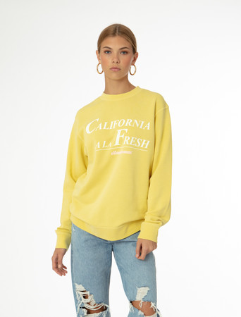 California A La Fresh  Sweatshirt- Yellow | EllandEmm