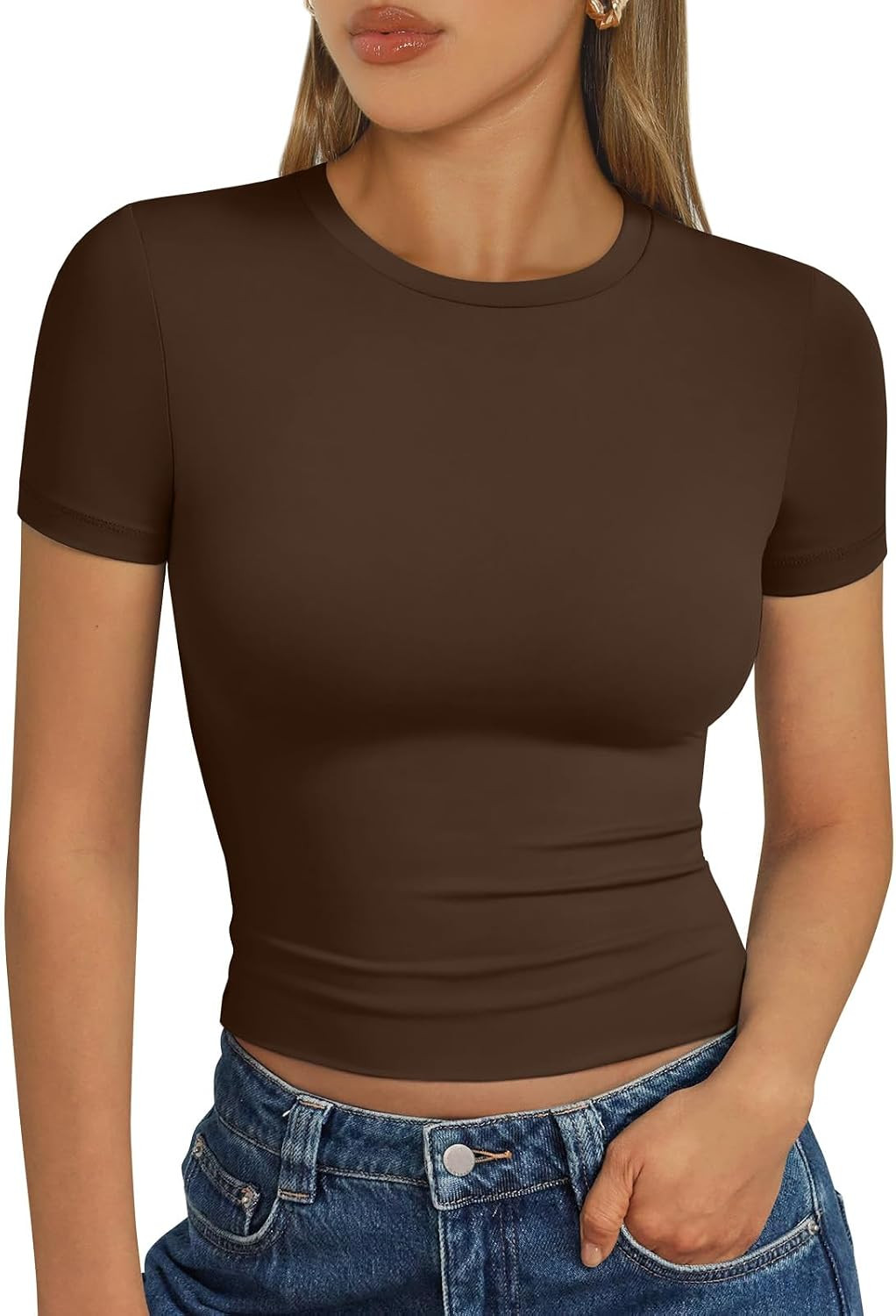 Trendy Queen Womens Short Sleeve T Shirt Basic Summer Top | Amazon (US)
