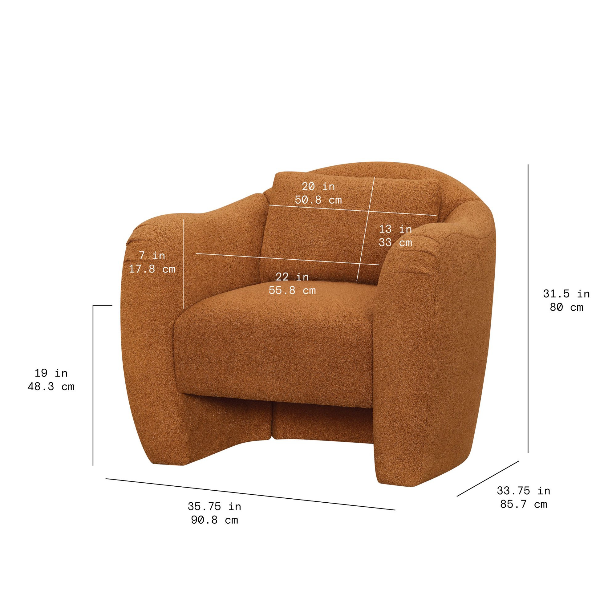 Beautiful Accent Chair by Drew Barrymore, Butterscotch Shearling | Walmart (US)