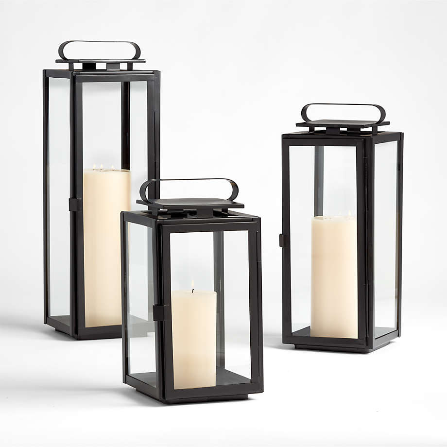 Walker Black Metal Candle Lantern 30.25" + Reviews | Crate & Barrel | Crate & Barrel