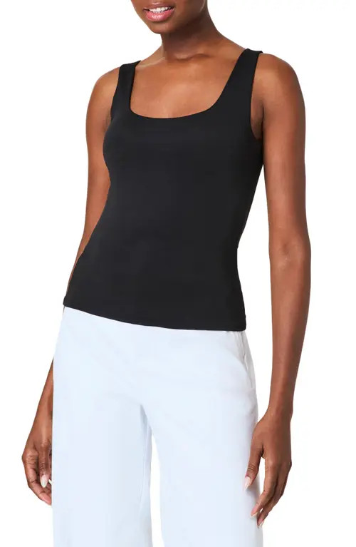 SPANX® SPANXsmooth™ Jersey Tank in Classic Black at Nordstrom, Size X-Small | Nordstrom