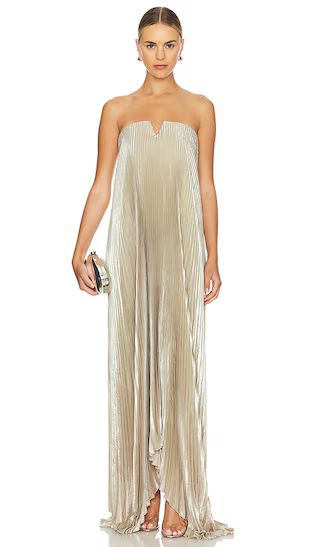 Black Tie Gown in Gold Shimmer | Revolve Clothing (Global)