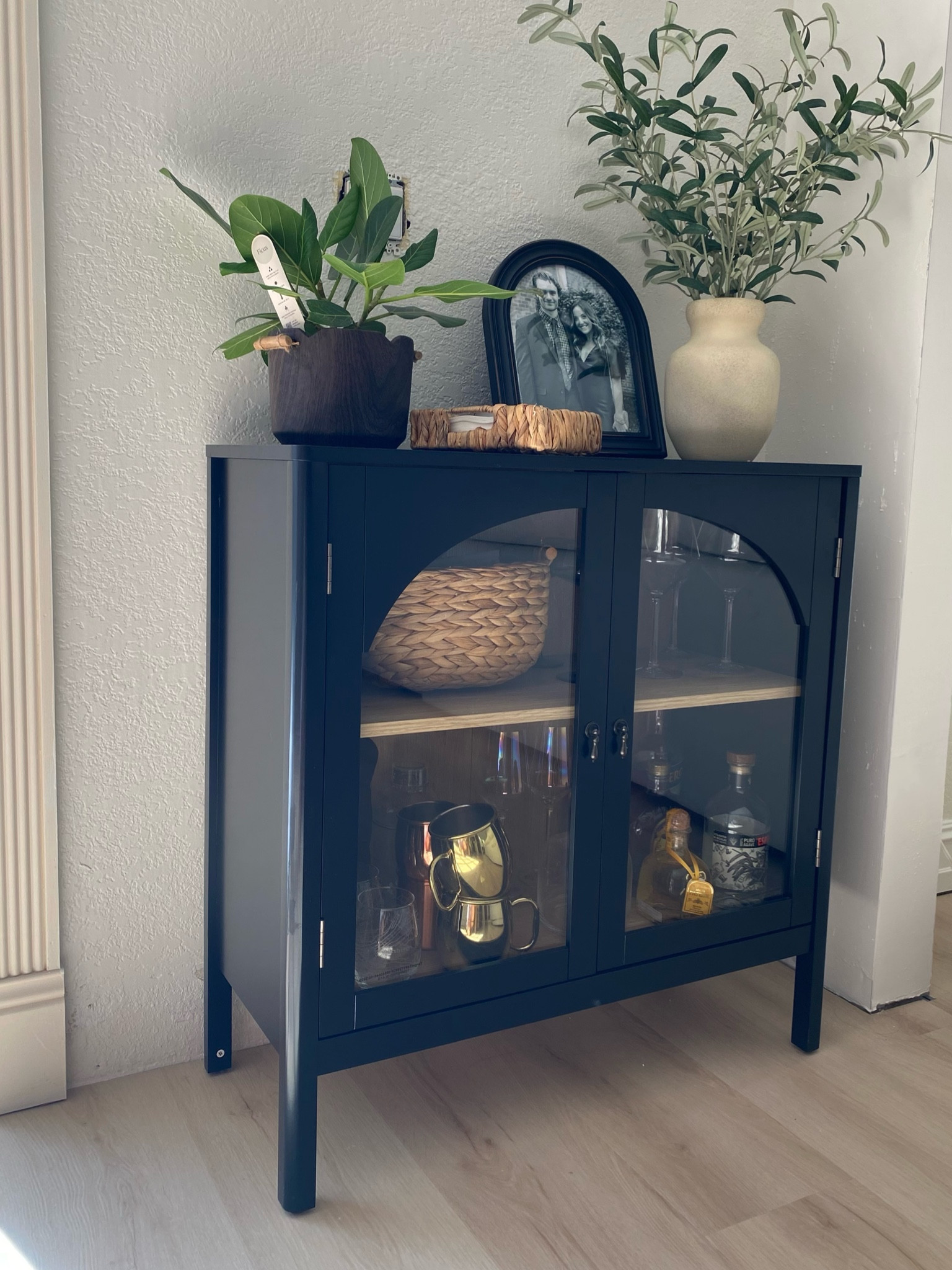 Bar cart, bar cabinet decor, organic modern home, home decor, accent cabinet, home interior design 

#LTKStyleTip #LTKFindsUnder100 #LTKHome