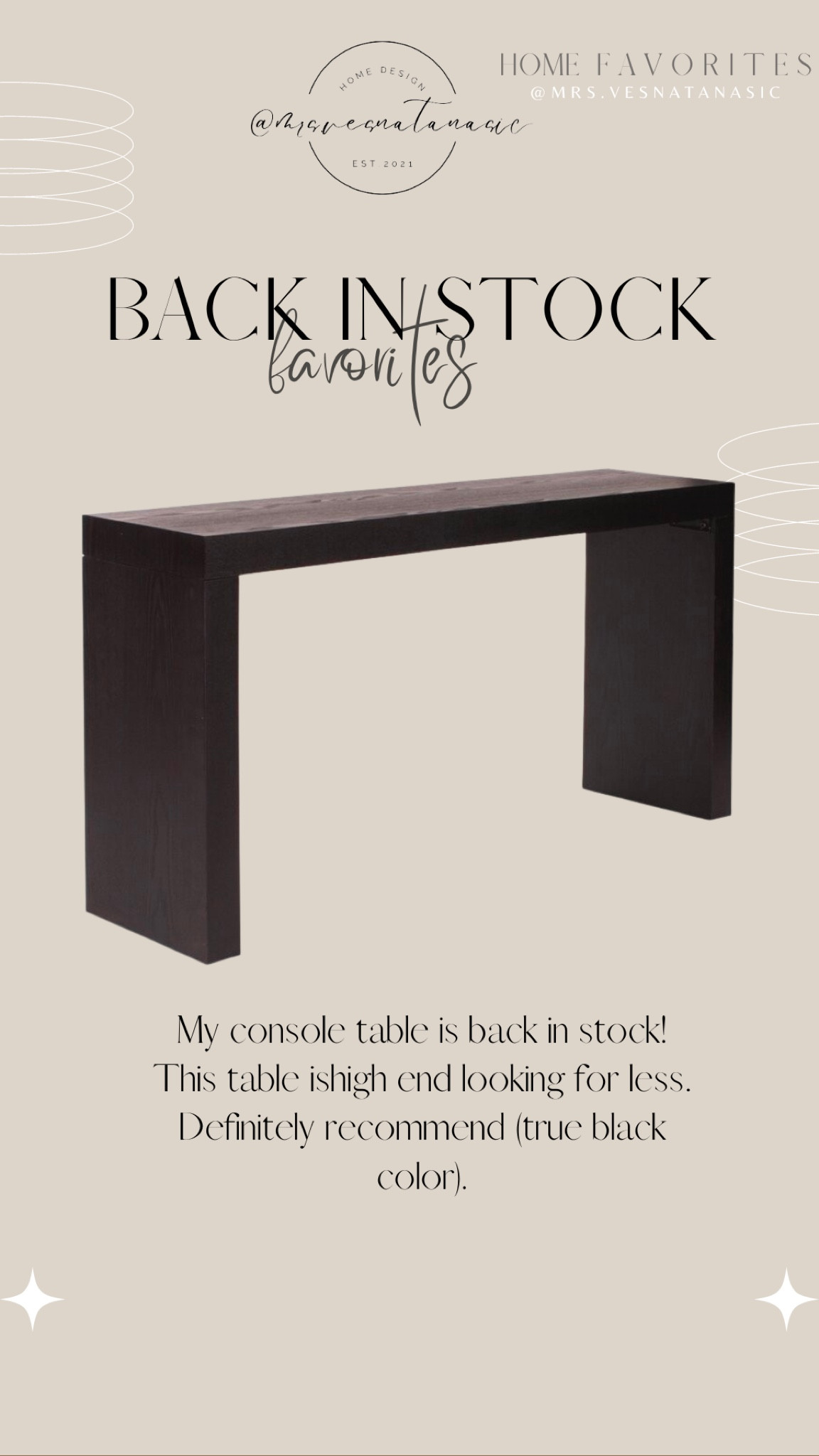 My entryway table is back in stock & only $315!! 

Follow @mrs.vesnatanasic on Instagram for daily home decor, interior design, styling & daily inspiration weekend sale, studio mcgee x target new arrivals, coming soon, new collection, fall collection, spring decor, console table, bedroom furniture, dining chair, counter stools, end table, side table, nightstands, framed art, art, wall decor, rugs, area rugs, target finds, target deal days, outdoor decor, patio, porch decor, sale alert, dyson cordless vac, cordless vacuum cleaner, tj maxx, loloi, cane furniture, cane chair, pillows, throw pillow, arch mirror, gold mirror, brass mirror, vanity, lamps, world market, weekend sales, opalhouse, target, jungalow, boho, wayfair finds, sofa, couch, dining room, high end look for less, kirkland’s, cane, wicker, rattan, coastal, lamp, high end look for less, studio mcgee, mcgee and co, target, world market, sofas, couch, living room, bedroom, bedroom styling, loveseat, bench, magnolia, joanna gaines, pillows, pb, pottery barn, nightstand, cane furniture, throw blanket, console table, target, joanna gaines, hearth & hand, arch, cabinet, lamp, cane cabinet, amazon home, world market, arch cabinet, black cabinet, crate & barrel, console table, wayfair. 

#LTKSeasonal #LTKHoliday #LTKhome