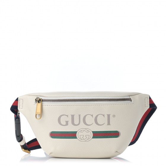 GUCCI Grained Calfskin Small Logo Belt Bag White | FASHIONPHILE | Fashionphile