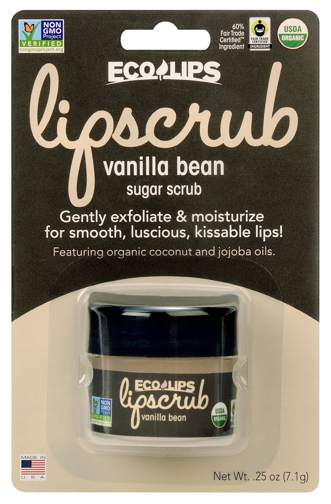 Eco Lips Certified Organic Vanilla Bean Lip Scrub, 0.25 oz. | Walmart (US)