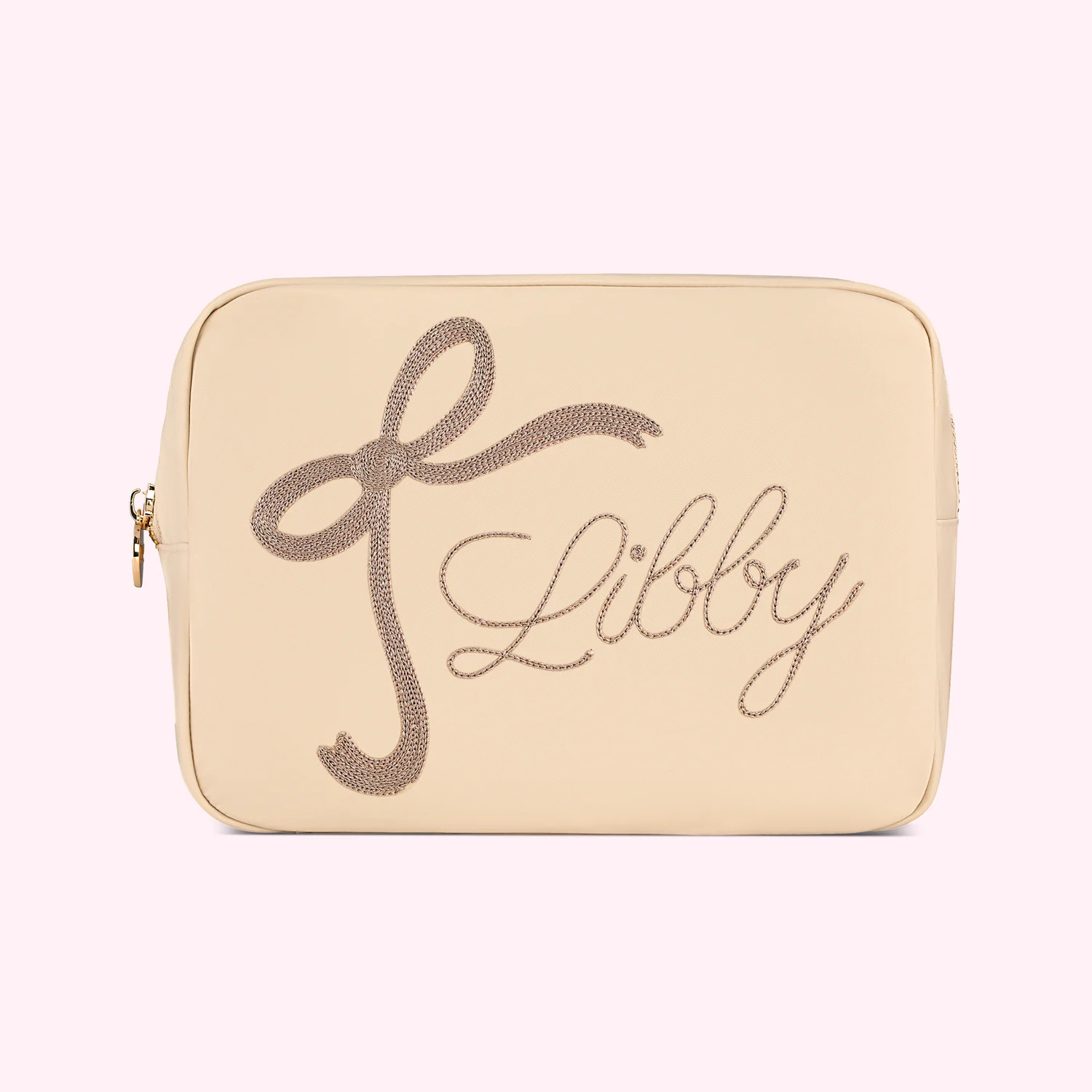 Hand Embroidered Custom Bow Large Pouch | Stoney Clover Lane