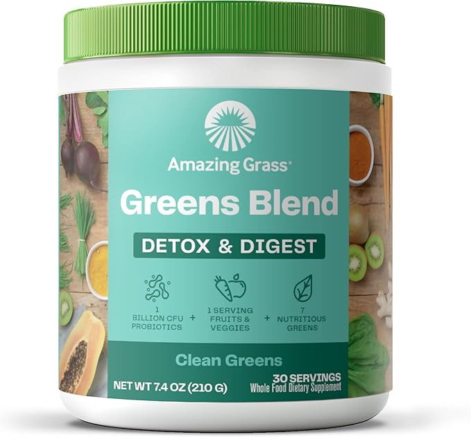 Amazing Grass Greens Superfood Detox & Digest: Greens Powder with Digestive Enzymes & Probiotics,... | Amazon (US)