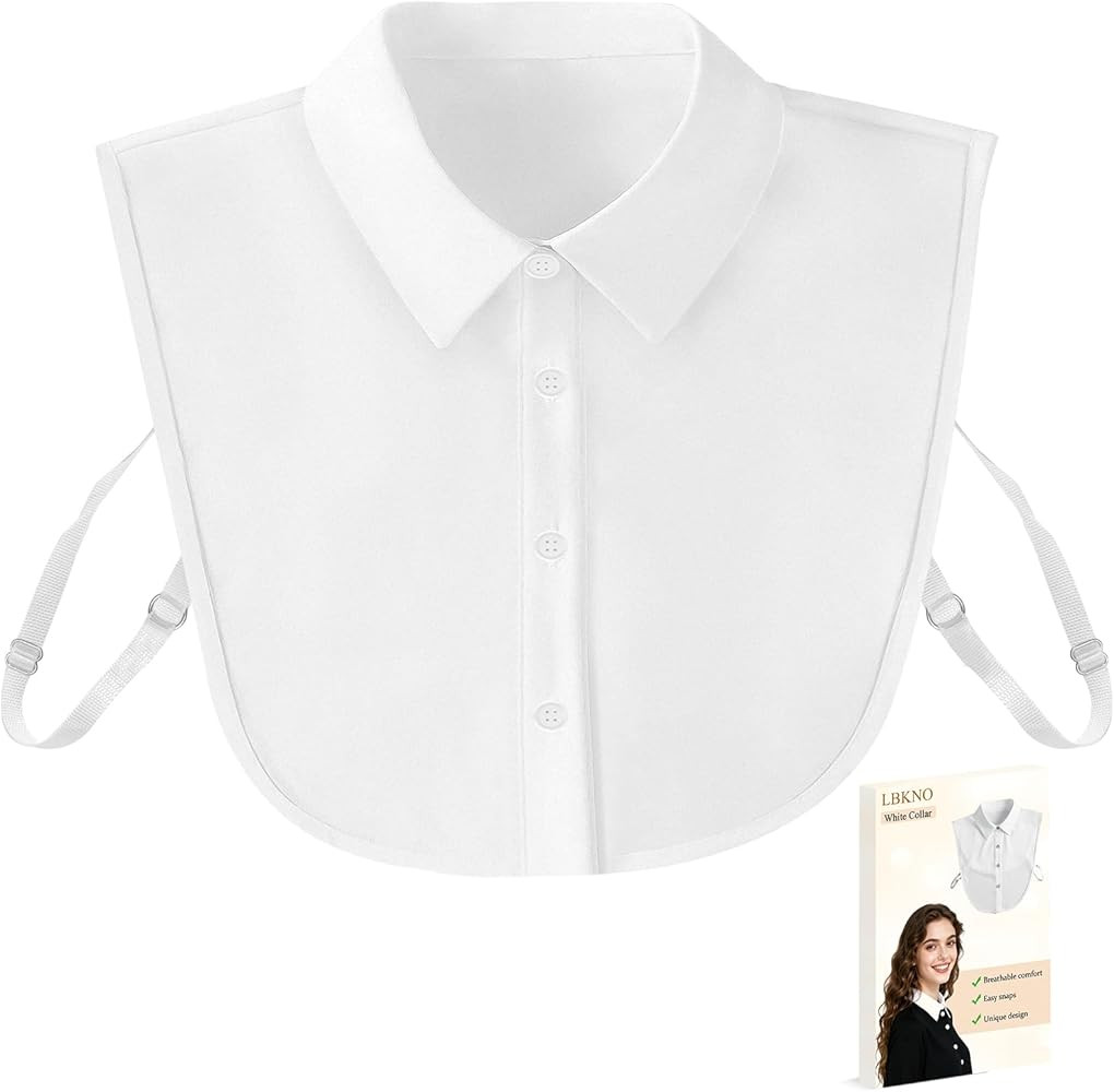 White Collar, Fake Collar Removable Fashion Must-Have Accessory, Dickie Collar for Women Soft Com... | Amazon (US)