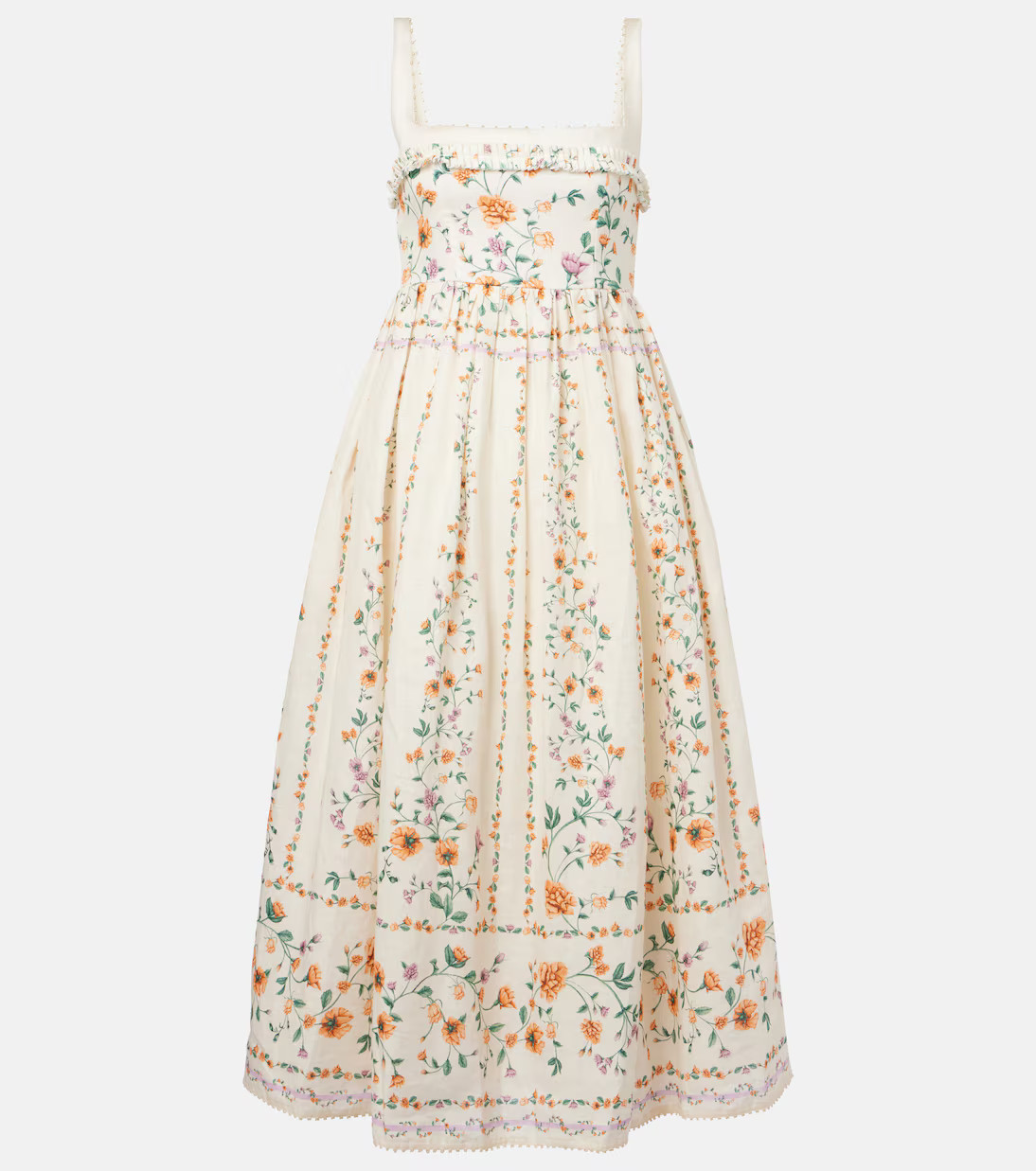 Barbara floral linen midi dress | Mytheresa (US/CA)