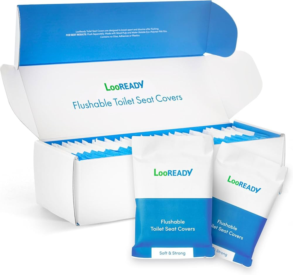 Flushable Toilet Seat Covers Disposable Extra Thick and Large - Individually wrapped - Premium Qu... | Amazon (US)