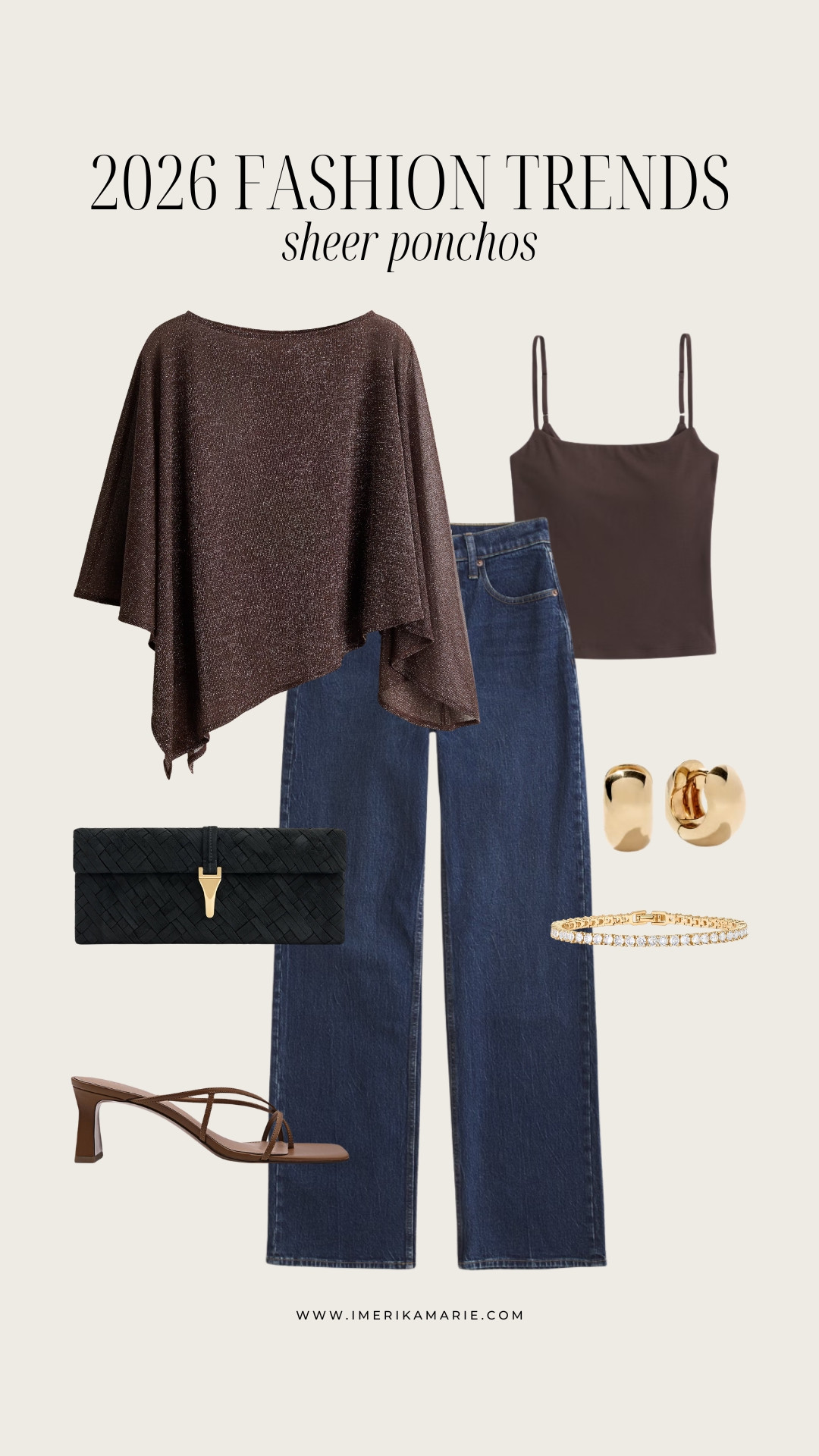 2026 Fashion Trends: Sheer Ponchos

sheer poncho. cape top. poncho. dark wash denim. brown sandals 

 

#LTKootd #LTKMidsize #LTKPetite