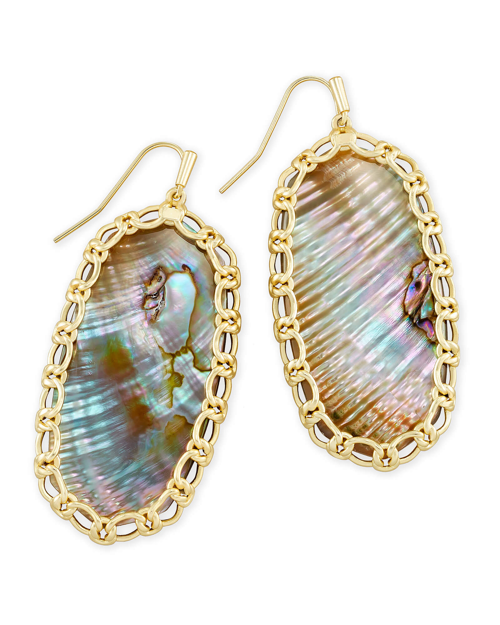 Macrame Danielle Gold Statement Earrings In Nude Abalone | Kendra Scott