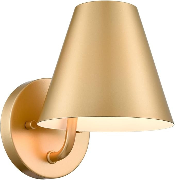 DIRYZON Modern Brass Wall Sconce Light,Metal Barn Wall Lights for Living Room Bedroom,Industrial ... | Amazon (US)