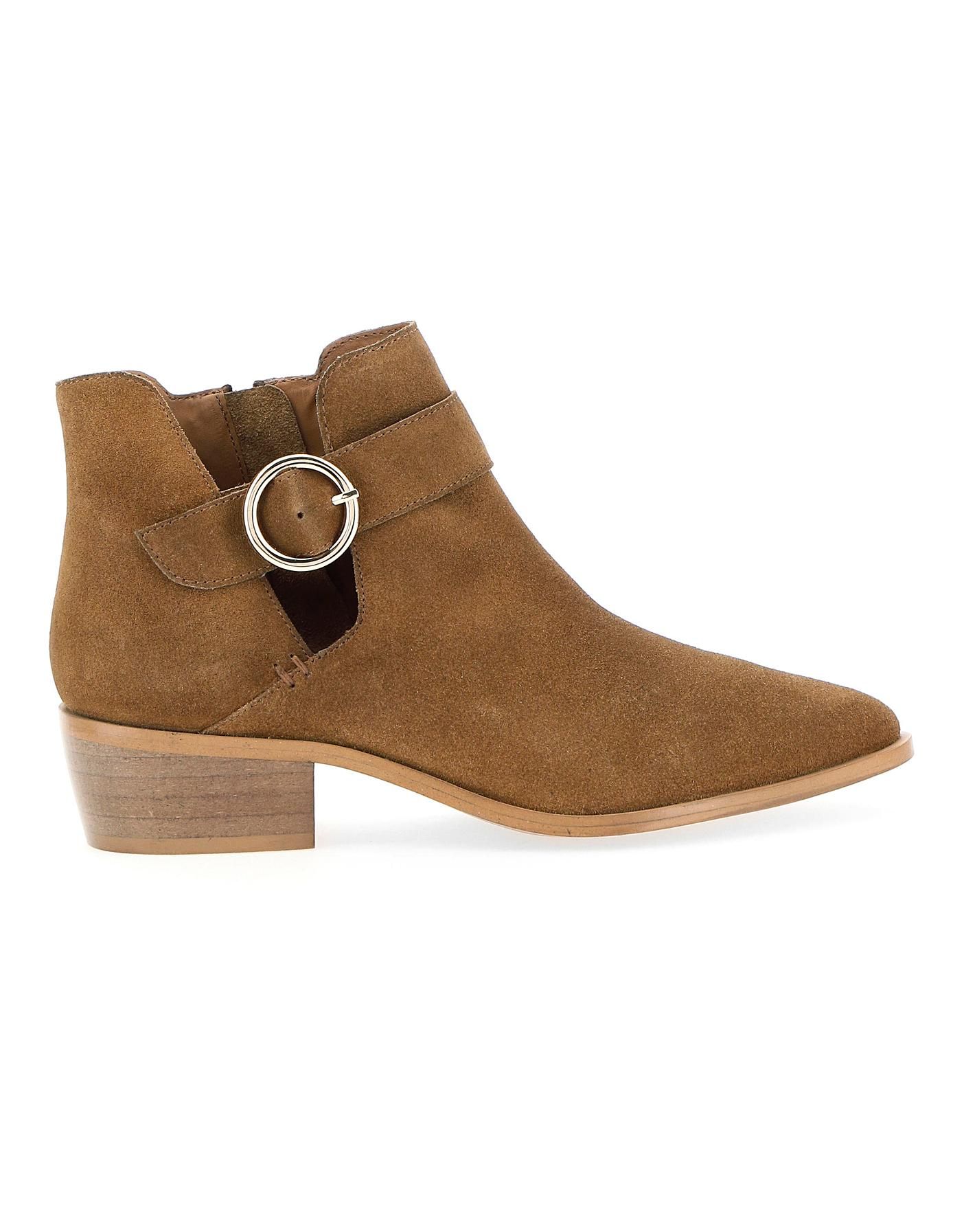 Odette Suede Buckle Detail Boots Extra Wide EEE Fit | Simply Be (UK)