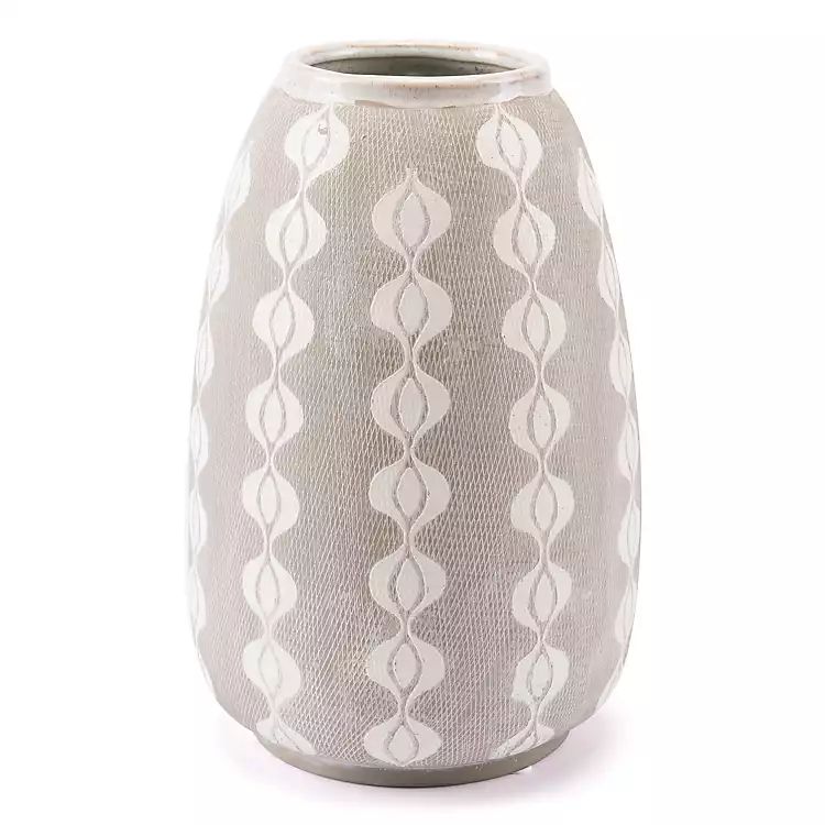 Gray and White Textured Boho Vase | Kirkland's Home