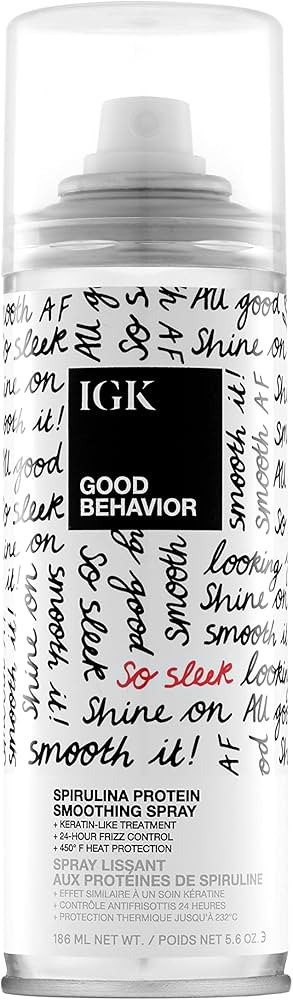 IGK GOOD BEHAVIOR Spirulina Protein Smoothing Spray | Keratin Like Treatment + Frizz Control + He... | Amazon (US)