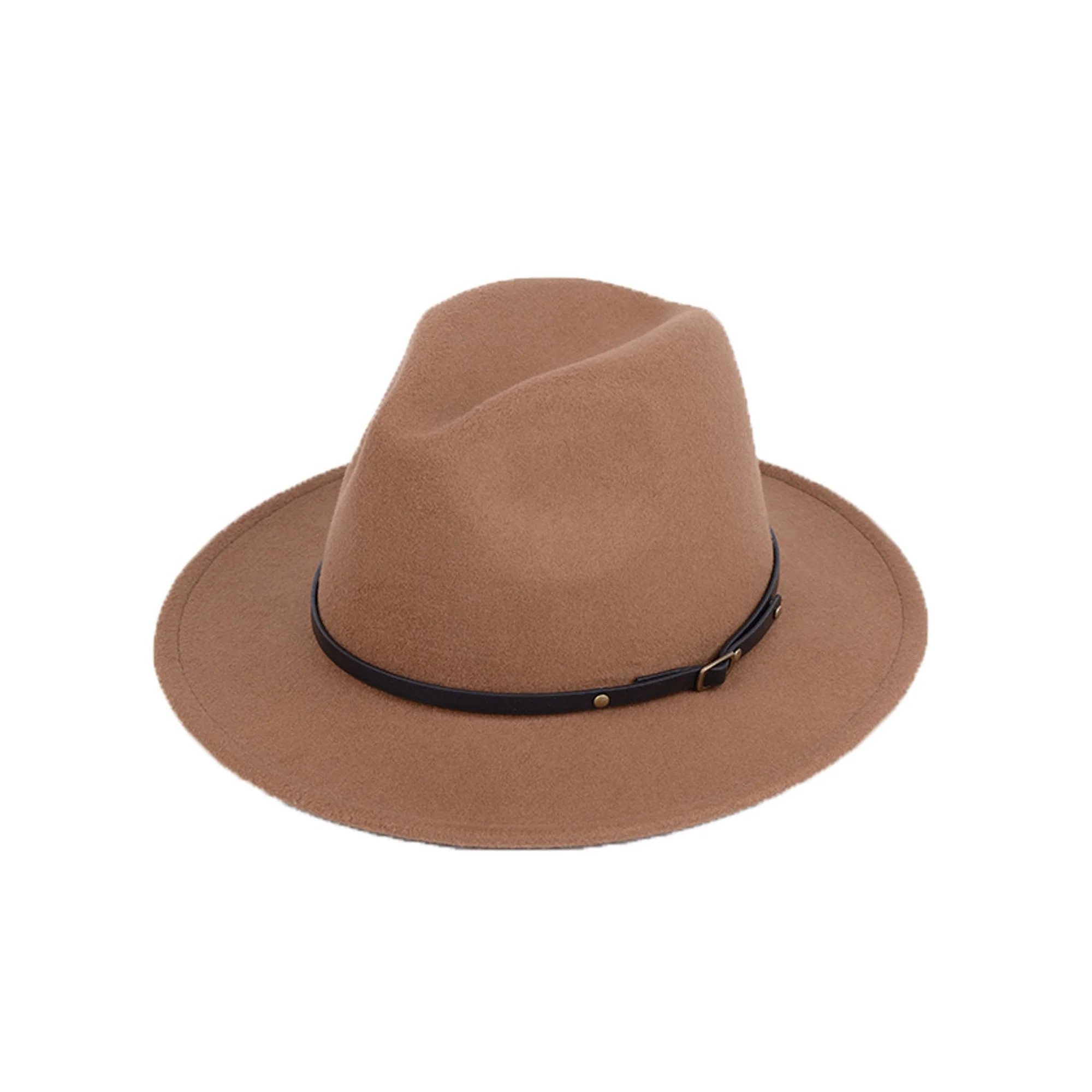 Retro Men / Women Wool Felt Wide Brim Hat Fedora Cap | Walmart (US)