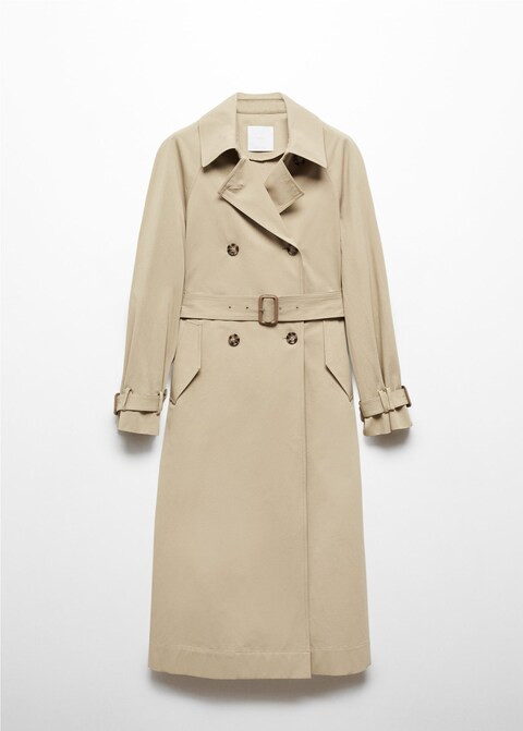Double-breasted cotton trench coat -  Women | Mango United Kingdom | MANGO (UK)