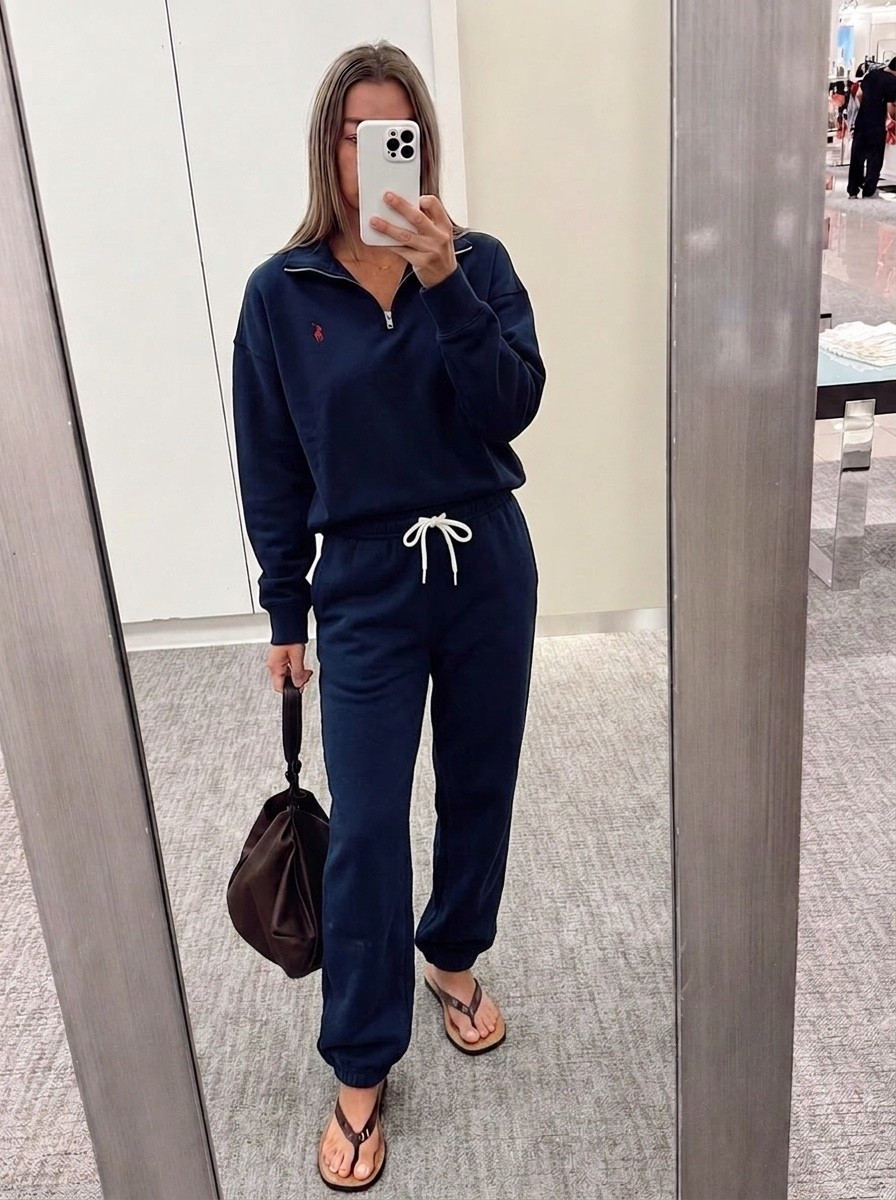 Walked out wearing this comfy polo set from the anniversary sale