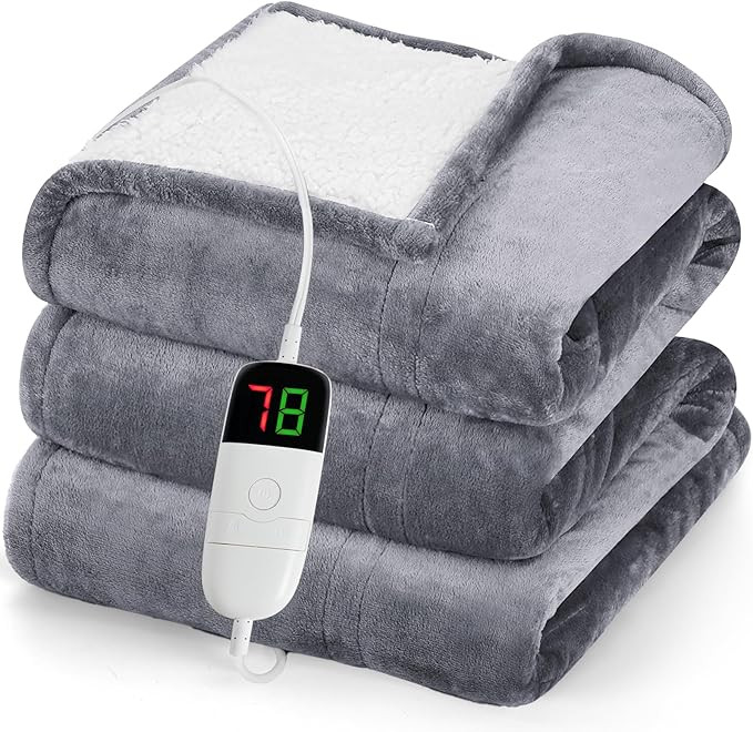 greenoak Heated Blanket Electric Throw 50"X60", Heating Blanket with 10 Heat Levels 1/2/4/6/8 Hou... | Amazon (US)