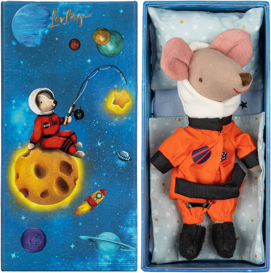 LEVLOVS Mouse in a Matchbox and Friends Toy Baby Registry Gift Astronaut Plush Toy Mouse (Orange ... | Amazon (US)