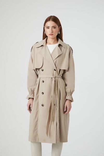 Peasant-Sleeve Trench Coat | Forever 21