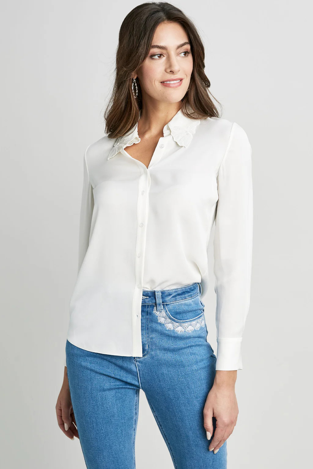 Embroidered Collar Shirt | Elie Tahari