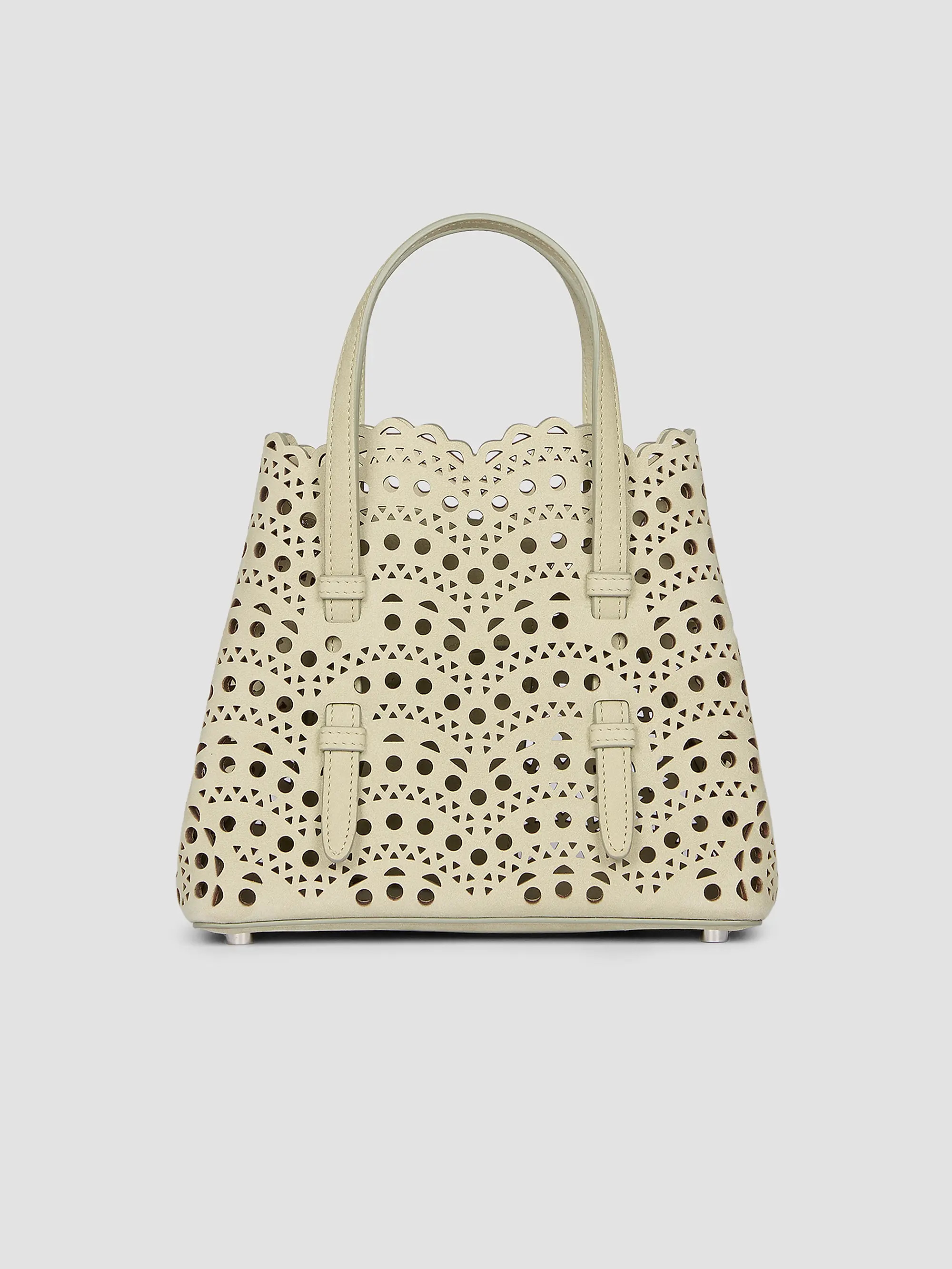 Mina 20 Wave Perforated Suede Top Handle Bag | Saks Fifth Avenue
