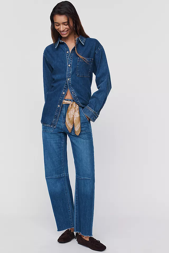 Utility High Rise Barrel Leg Jeans | Anthropologie (US)