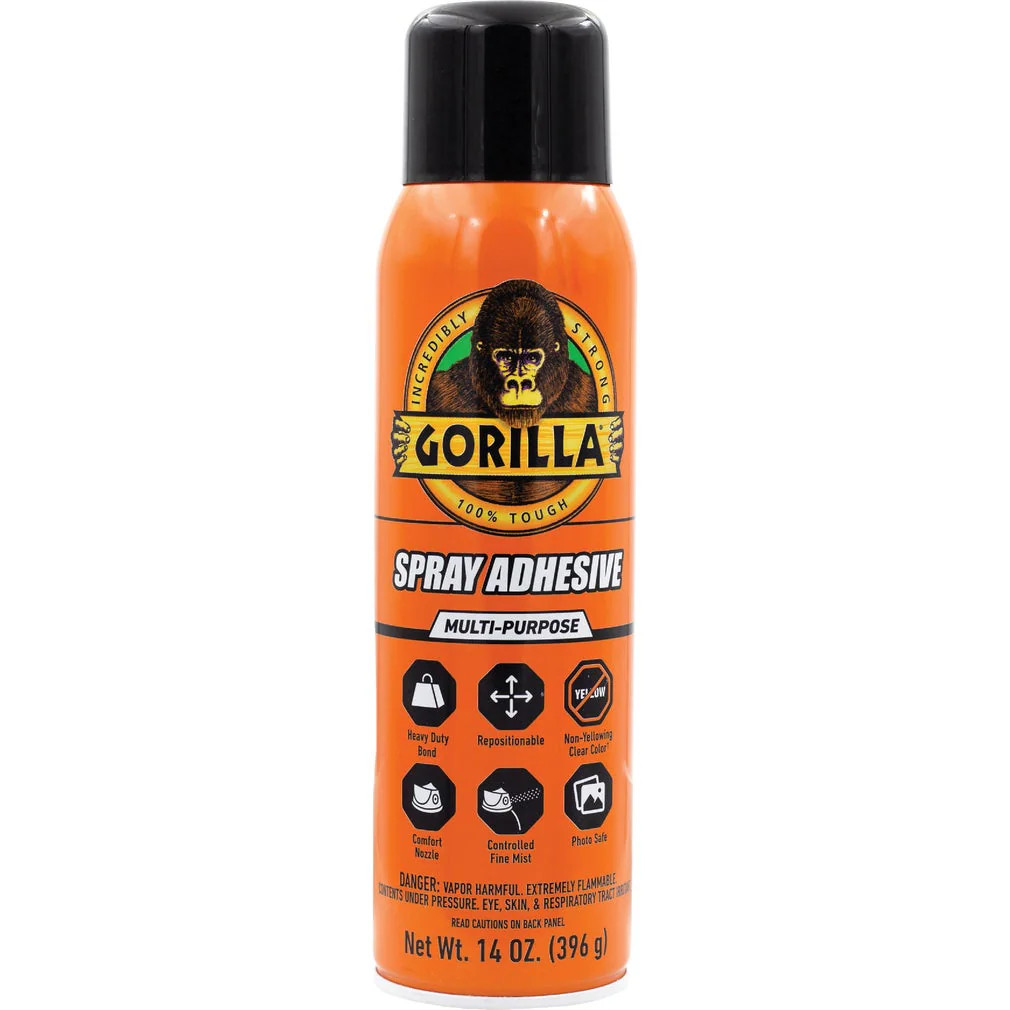 Gorilla Heavy Duty Spray Adhesive Multipurpose Clear 11 Ounce Repositionable Adhesive | 6301502 | Lowe's