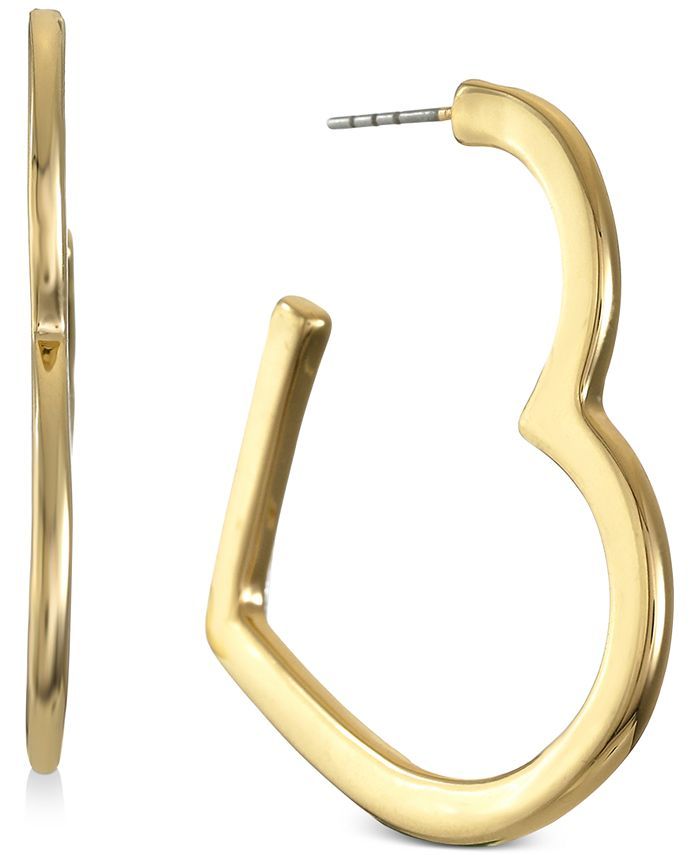 Alfani Gold-Tone Open Heart Hoop Earrings, Created for Macy's & Reviews - Earrings - Jewelry & Wa... | Macys (US)