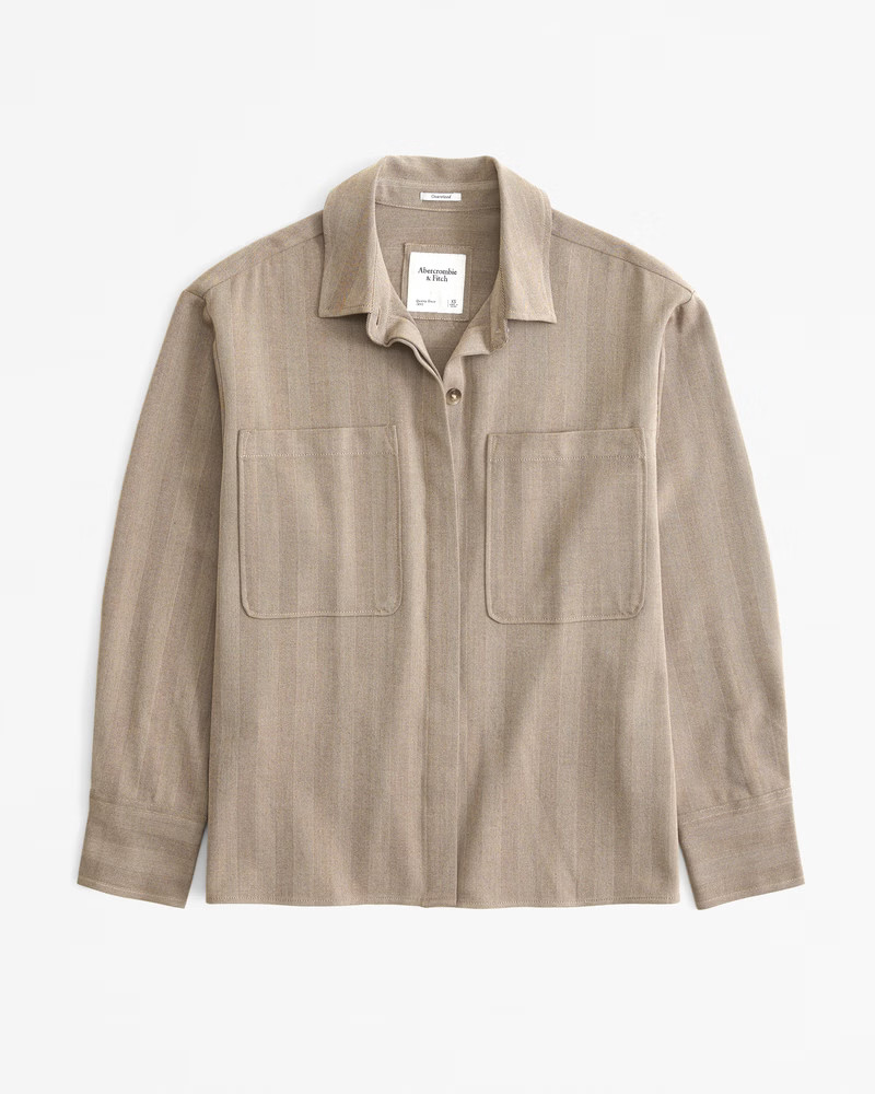Women's Oversized Shirt Jacket | Women's Clearance | Abercrombie.com | Abercrombie & Fitch (US)