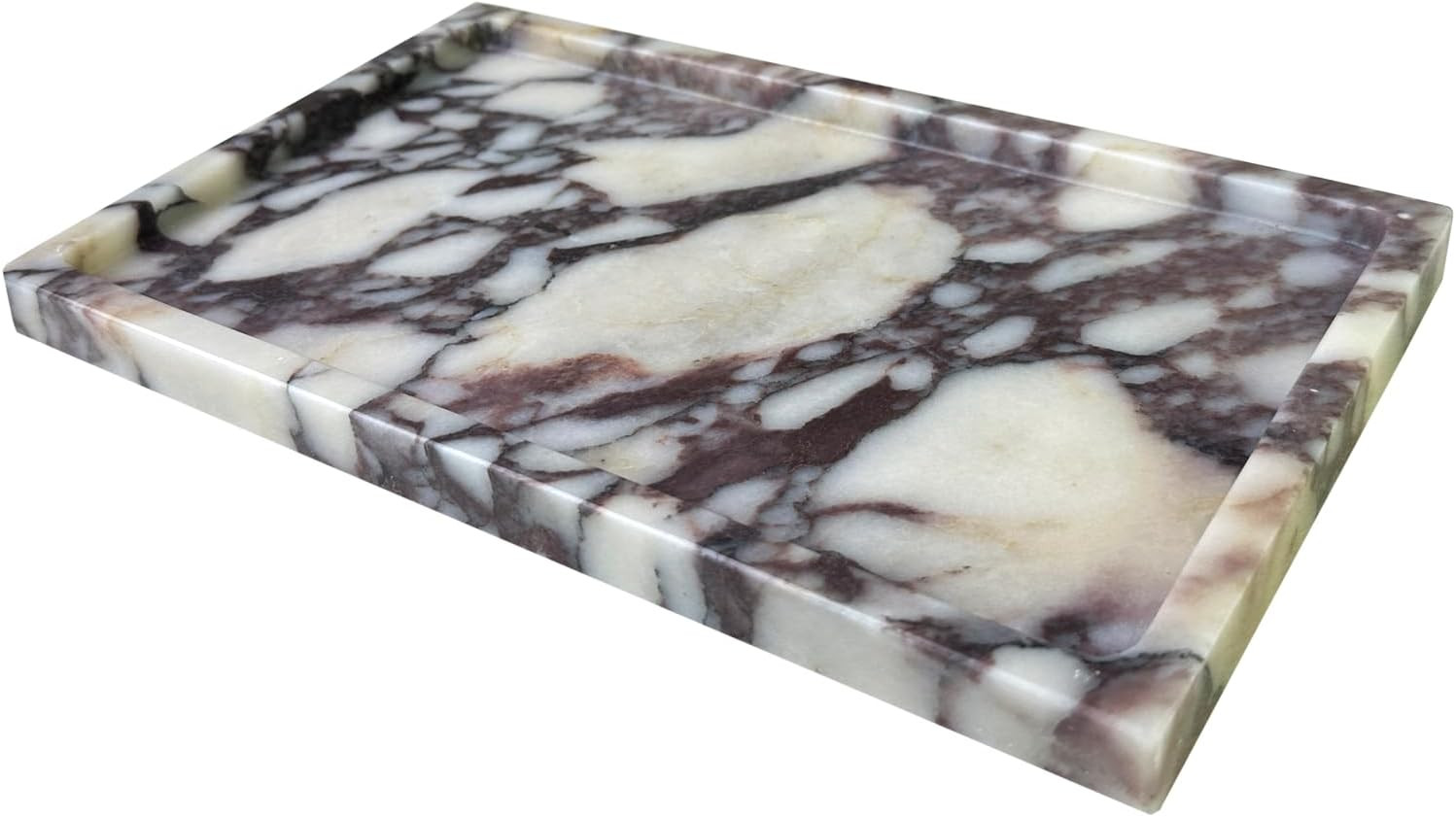 Natural Calacatta Viola Marble Vanity Tray, 9.8"x5.9" | Amazon (US)